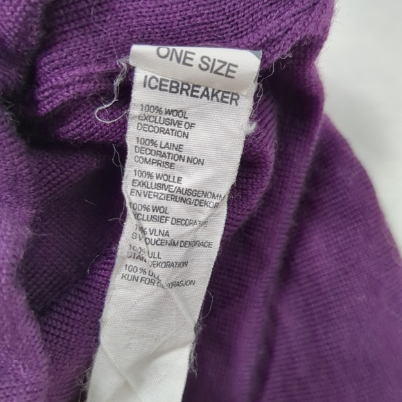 ICEBREAKER 100% Wool Purple Neck Gaiter Scarf Flexi Chute - Picture 3 of 5